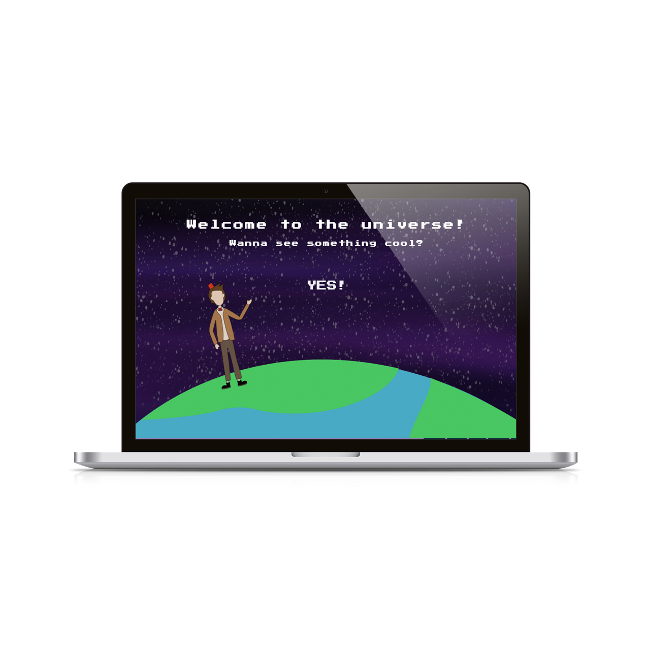 Welcome to the universe laptop mockup